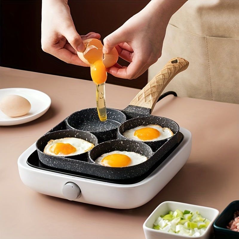 Non-Stick 4-Hole Omelette Pan - Easy Clean & Versatile