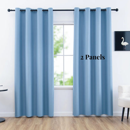 Blackout Curtains 2pcs - Thermal Insulated Window Drapes