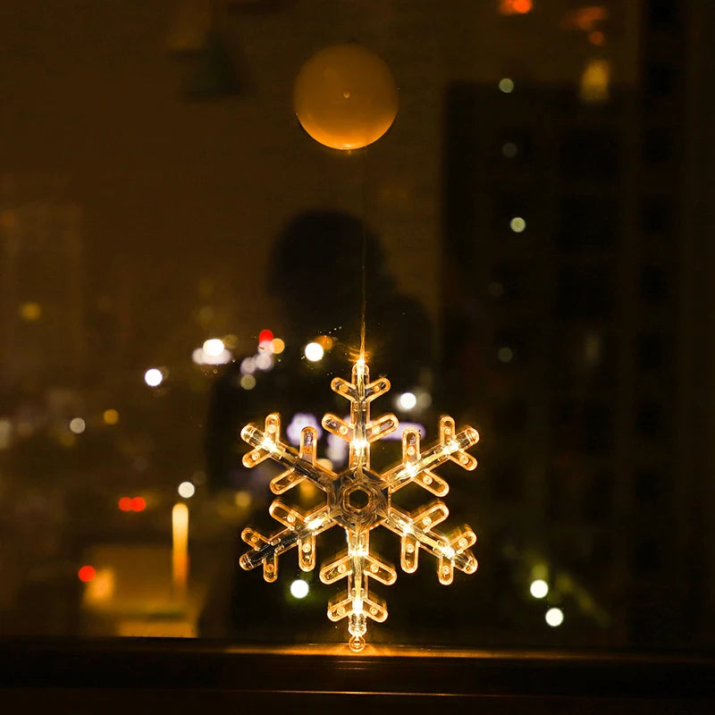 Christmas LED Lights: Warm Battery-Powered Window Decor