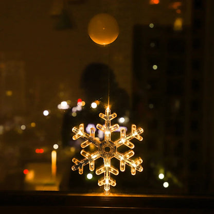 Christmas LED Lights: Warm Battery-Powered Window Decor