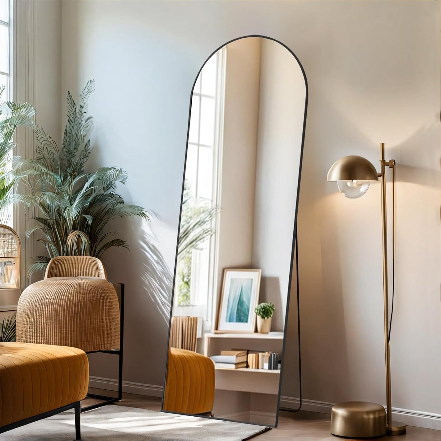 Full-Length Mirror Arched 16"x59" Shatter-Proof Design