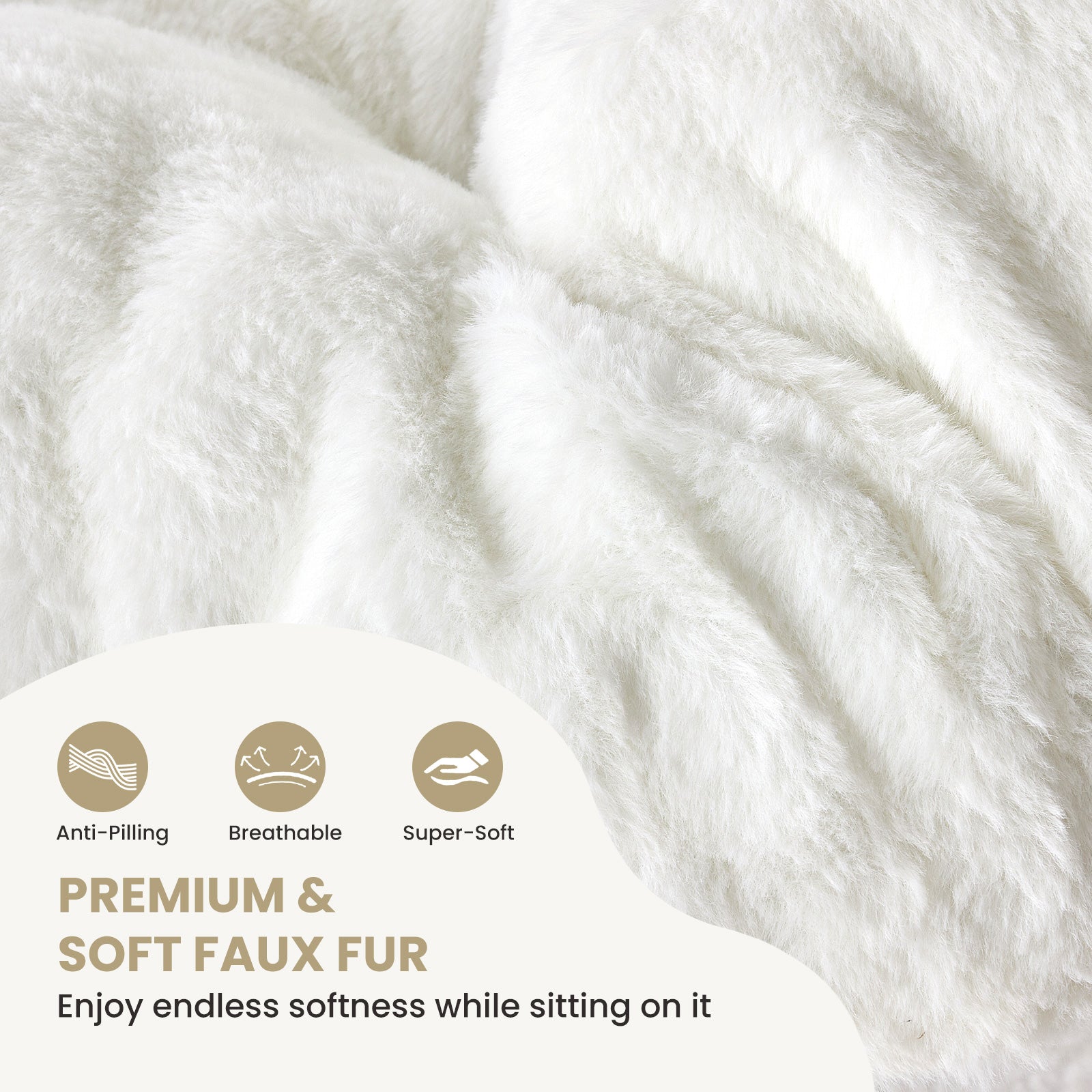 Cozy Faux Fur Saucer Chair - 28in Folding Lounge for Living Room