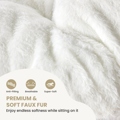 Cozy Faux Fur Saucer Chair - 28in Folding Lounge for Living Room