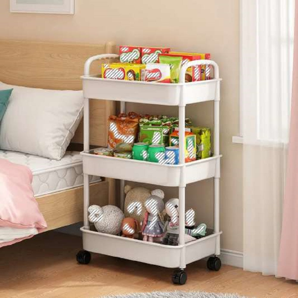 Rolling Storage Cart 3/4-Tier: Slim, Space-Saving Organizer