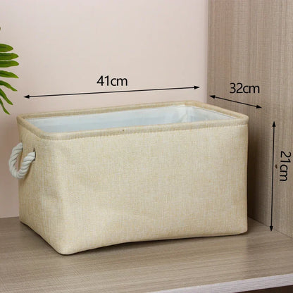 Laundry Basket - Cotton Linen Folding Storage Box