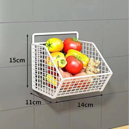 Wall Mounted Kitchen Storage Basket - Durable Wire Rack