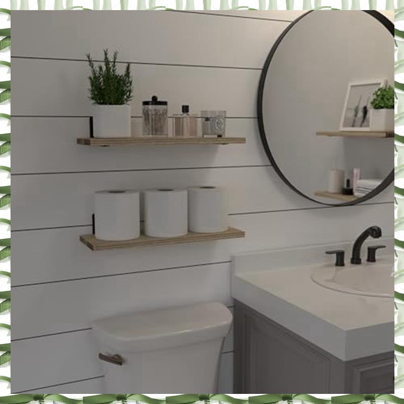 Floating Shelf Wooden- Black Wall Mounted Decor & Storage