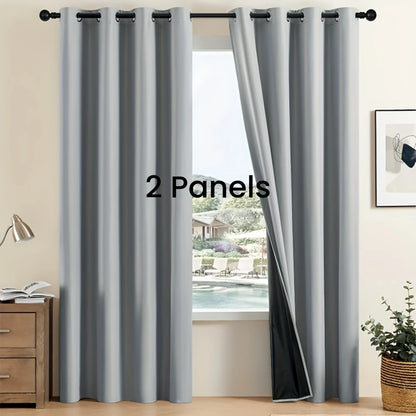 Blackout Curtains 2pcs - Thermal Insulated Window Drapes