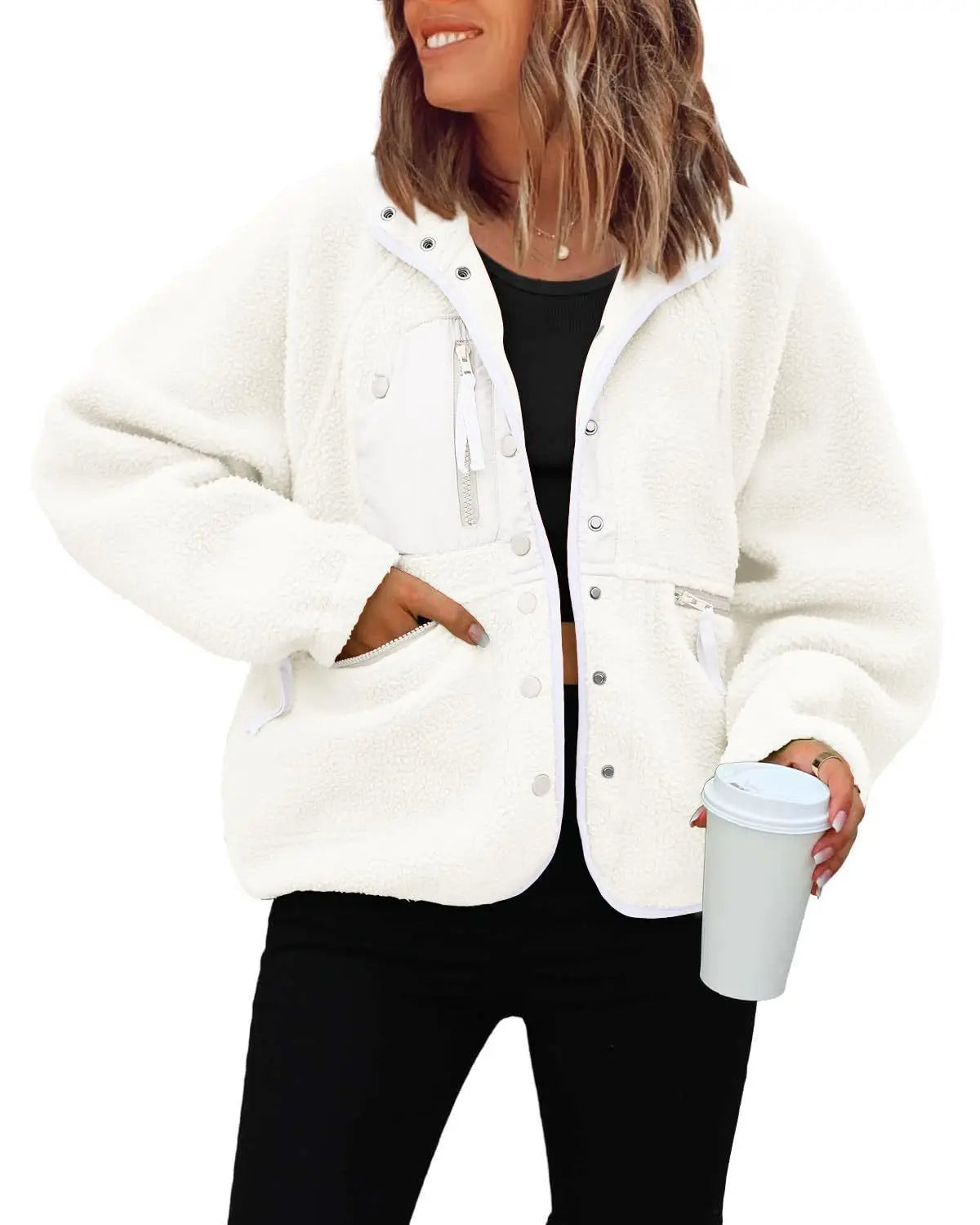 Womens Polar Fleece Jacket - 2025 Autumn Winter Casual Coat
