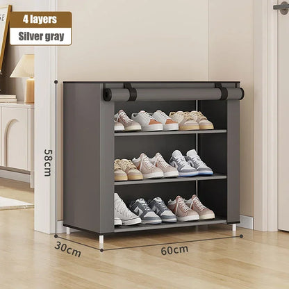 Multilayer Shoe Rack: Dustproof, Space-Saving Corner Organizer