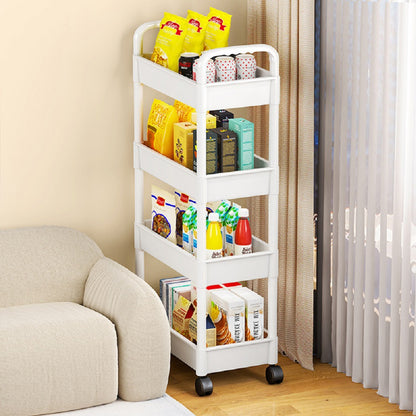 Rolling Storage Cart 3/4-Tier: Slim, Space-Saving Organizer