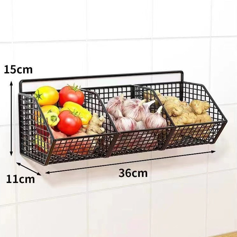 Wall Mounted Kitchen Storage Basket - Durable Wire Rack