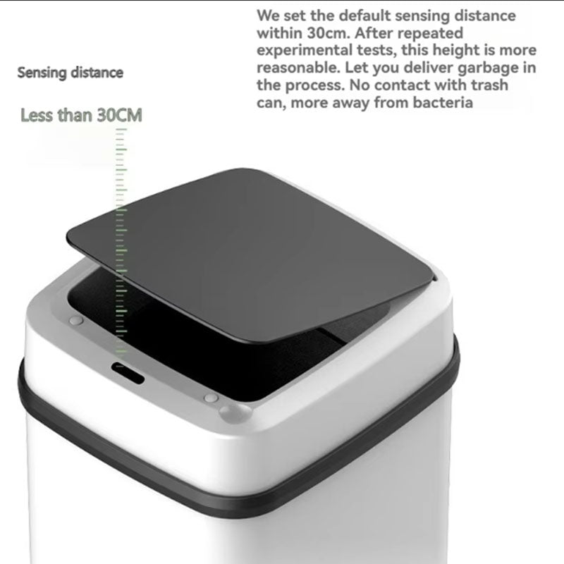 Auto Open 13L Trash Can - Motion Sensor, Waterproof, Anti-Odor