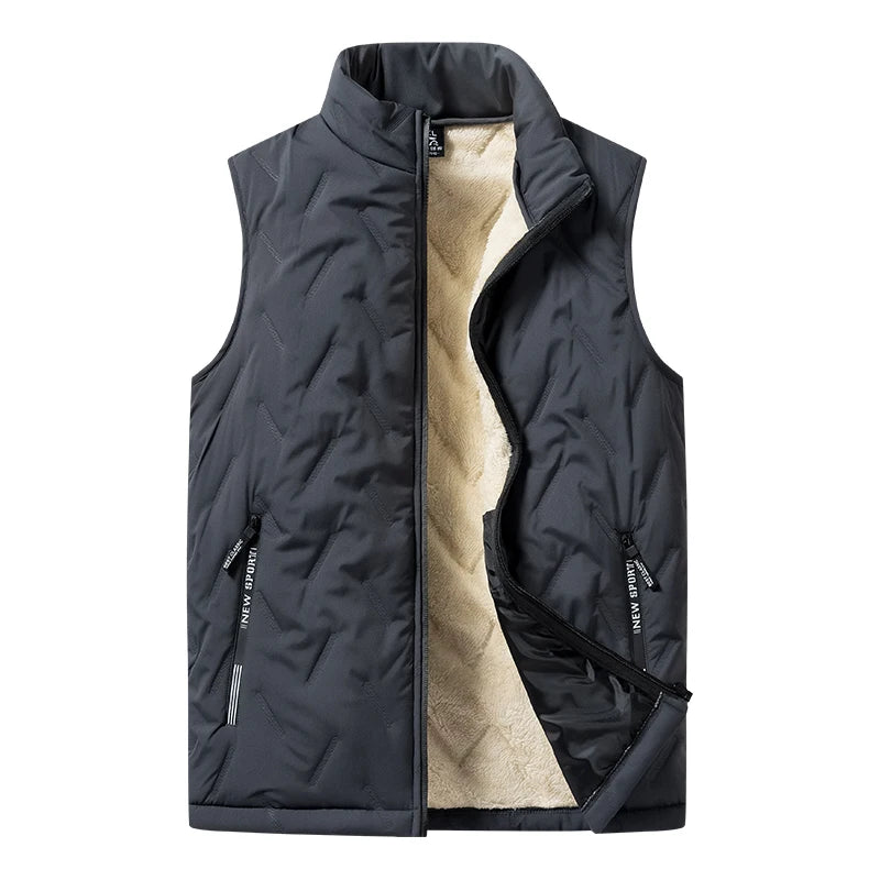Men's Cotton Vest Jacket: Warm, Casual, Plus Size