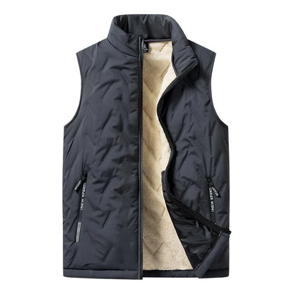 Men's Cotton Vest Jacket: Warm, Casual, Plus Size