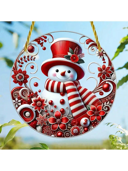 Santa Claus Stained Glass Sun Catcher - Festive Window Decor