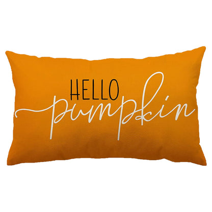  Pillow Covers 12x20 Linen - Hello Pumpkin Decor