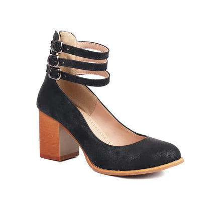 Miles | Elegant Leather Block Heels