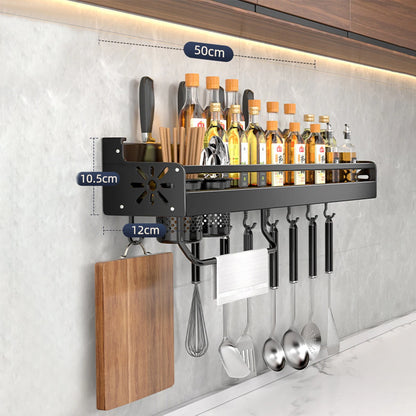 Metal Kitchen Shelf No-Punch Large Capacity Storage Rack