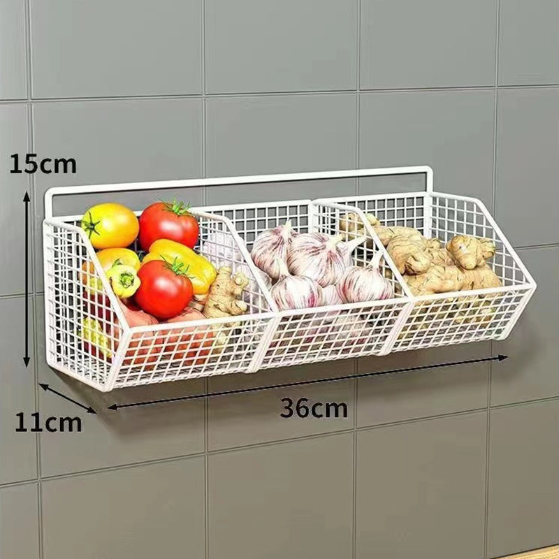 Wall Mounted Kitchen Storage Basket - Durable Wire Rack