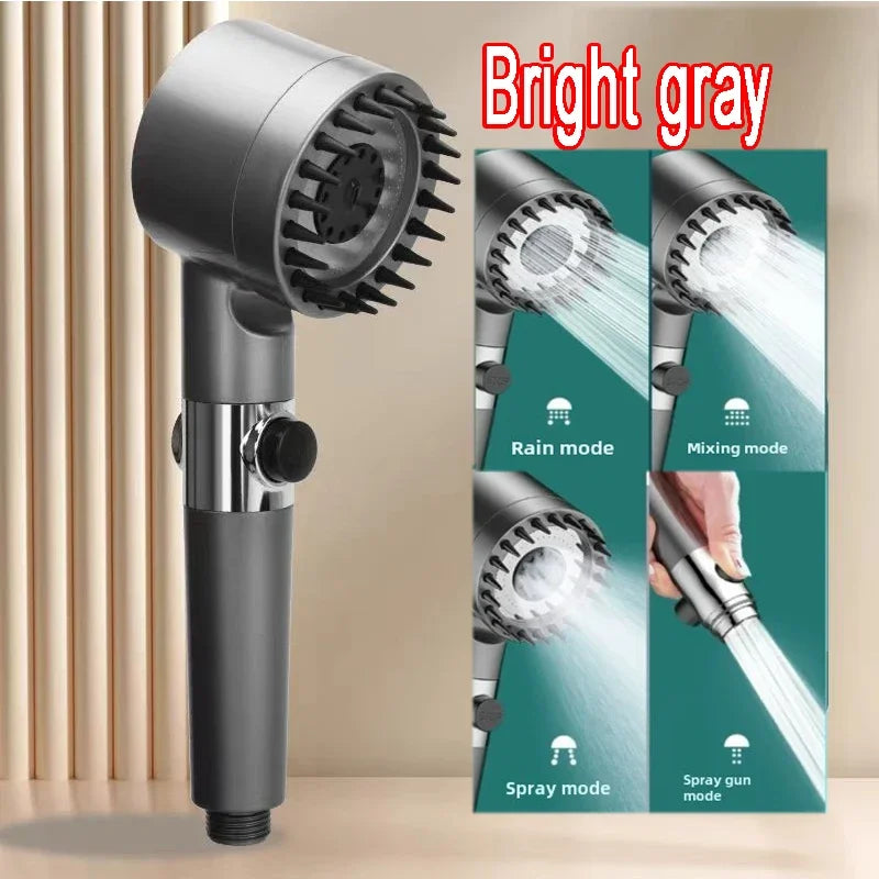 High Pressure Shower Head: 4-Mode Rain Shower with Filter