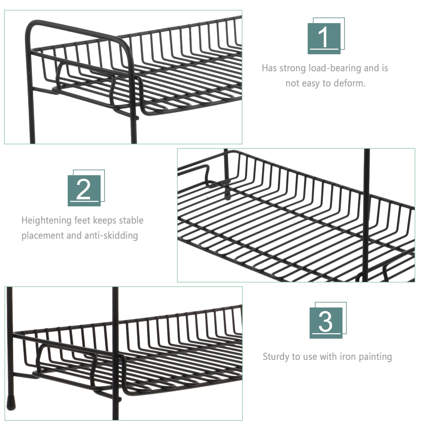 Bathroom shelves Multipurpose Storage Rack: Wrought Iron Shelves for Any Room