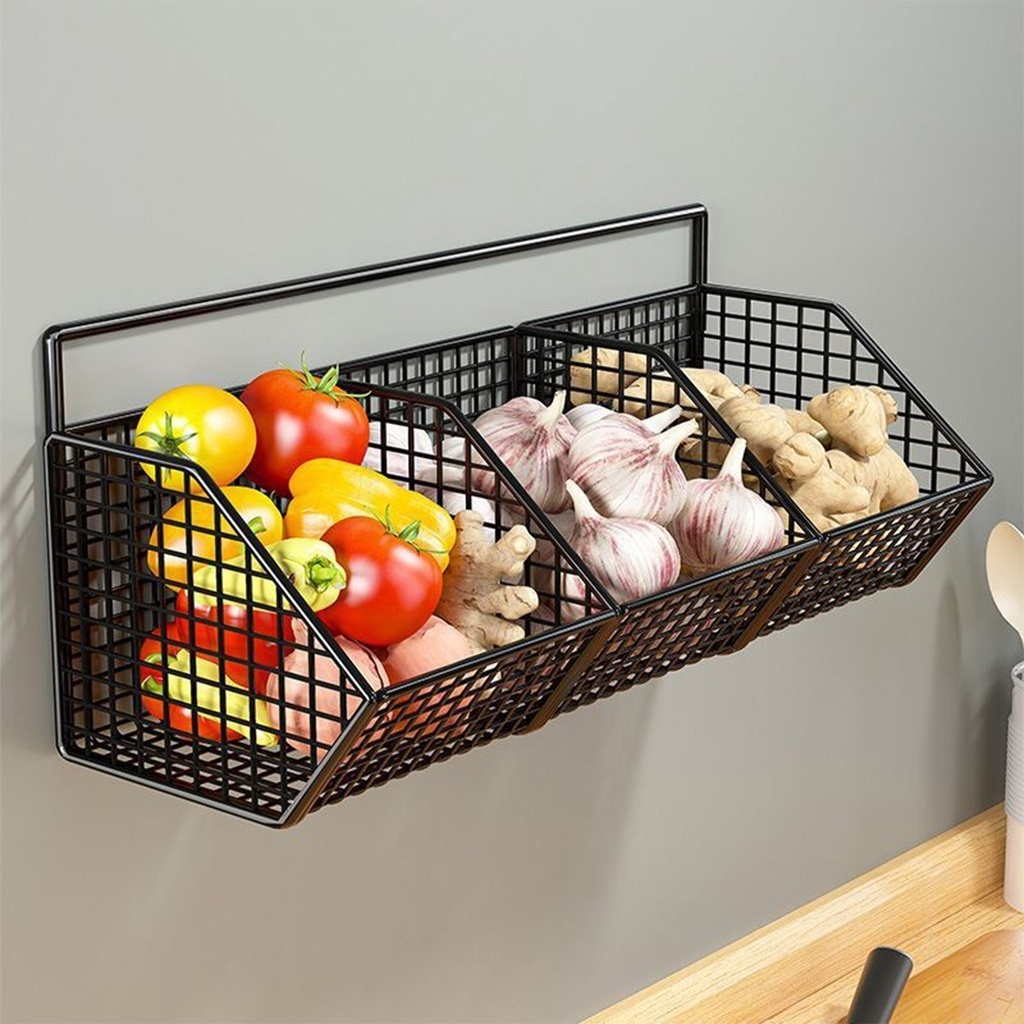 Wall Mounted Kitchen Storage Basket - Durable Wire Rack