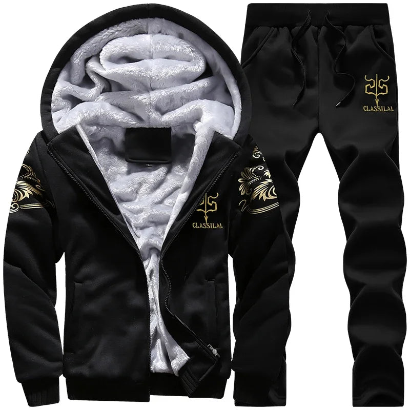 Men's Winter Sports Set: Warm Hooded Jacket & Pants