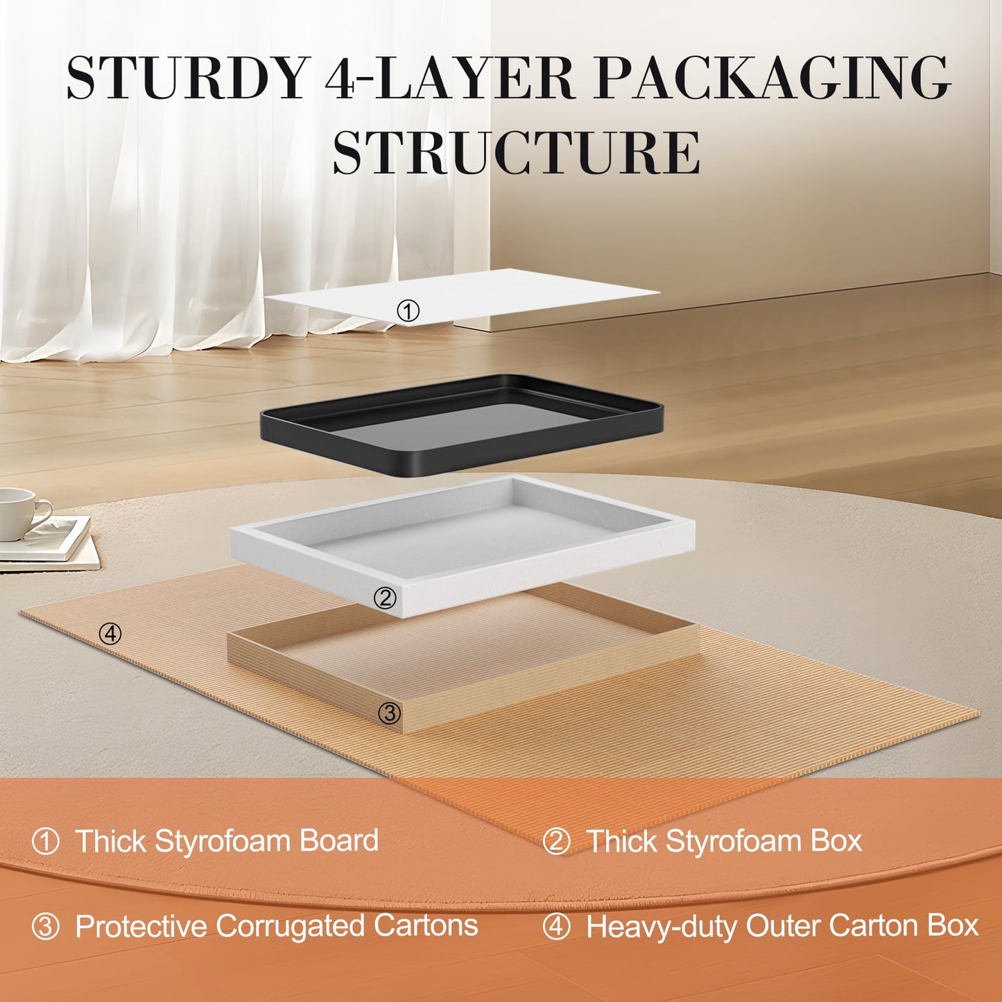 Bathroom Mirror 30"x22" Matte Black Rounded Rectangle