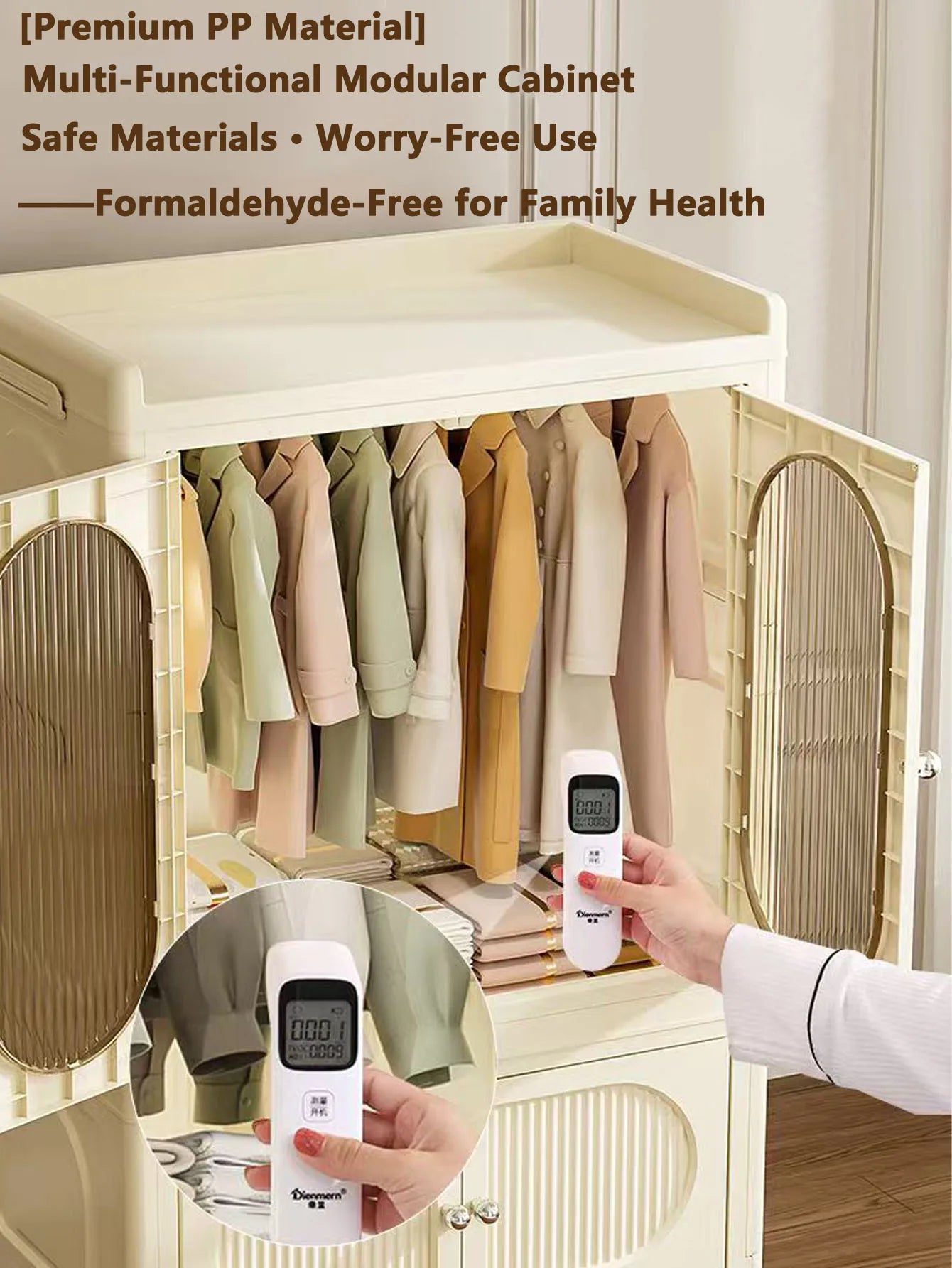 Foldable Storage Cabinet with Drawers - Space Saver