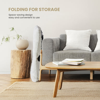 Cozy Faux Fur Saucer Chair - 28in Folding Lounge for Living Room