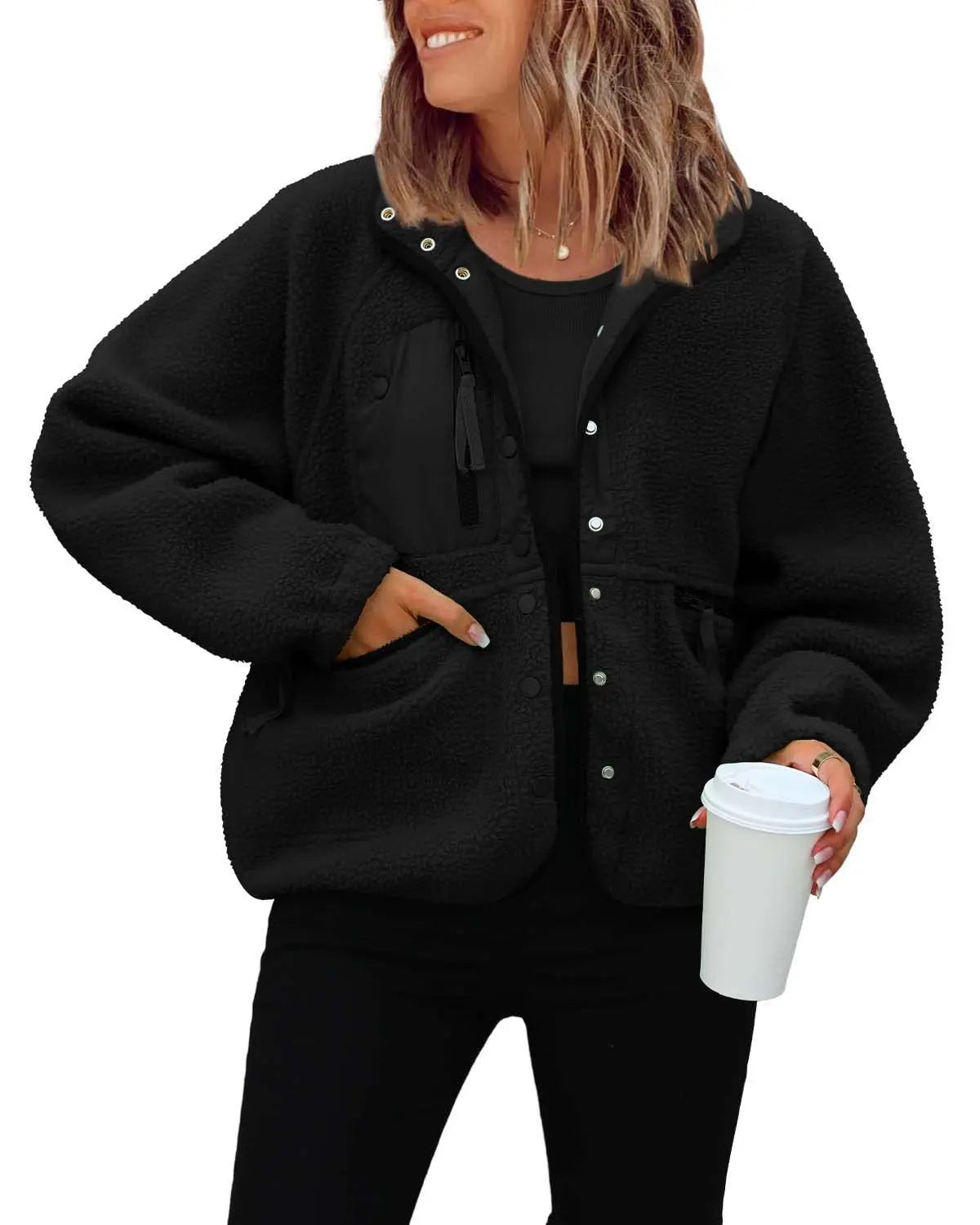 Womens Polar Fleece Jacket - 2025 Autumn Winter Casual Coat