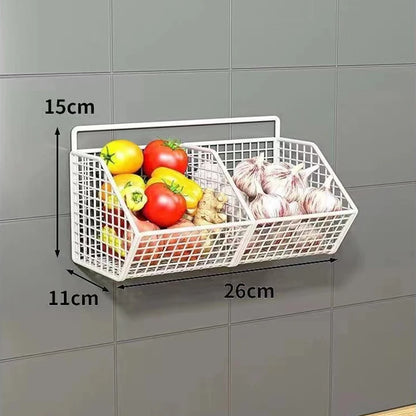Wall Mounted Kitchen Storage Basket - Durable Wire Rack