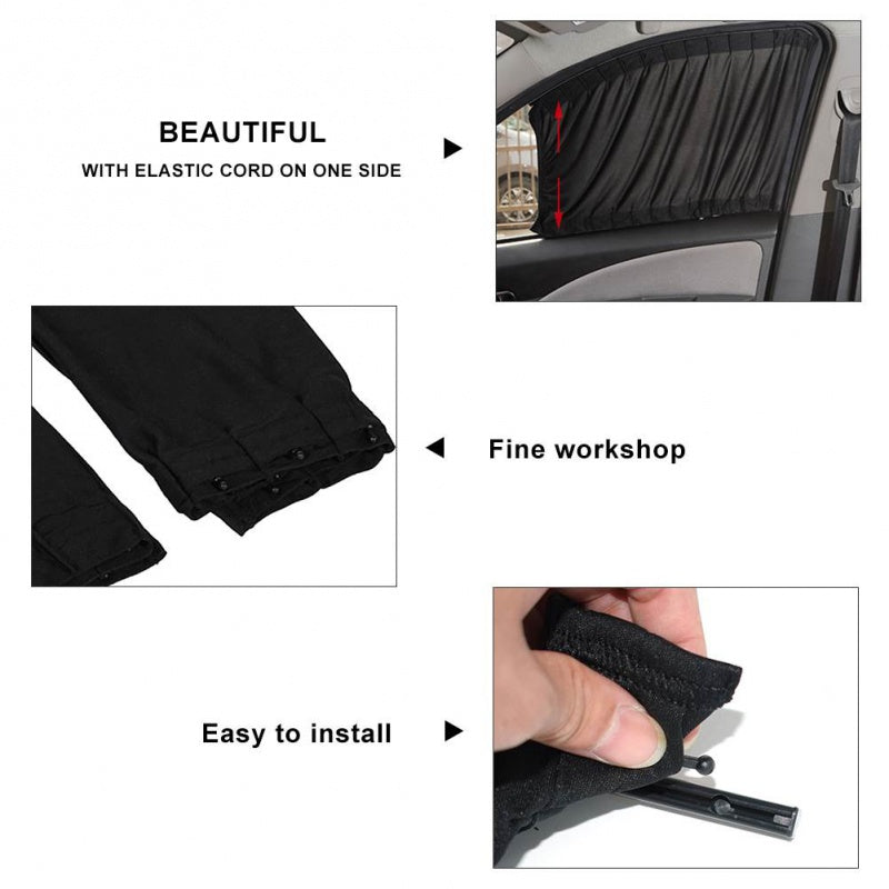 Universal Car Sun Shade Curtains - UV Protection & Privacy