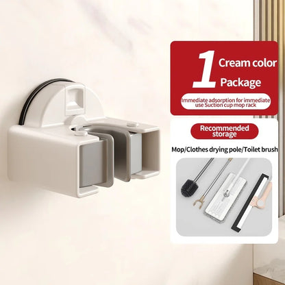 No Drill Suction Mop & Broom Holder 