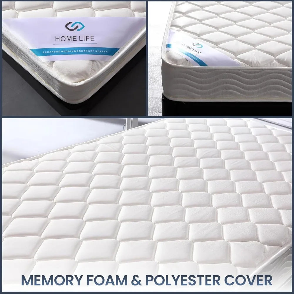  Twin Bed Mattress - Hybrid Euro Top Comfort Sleep - Eco-Friendly, Breathable Innerspring Twin Bed Size Mattress