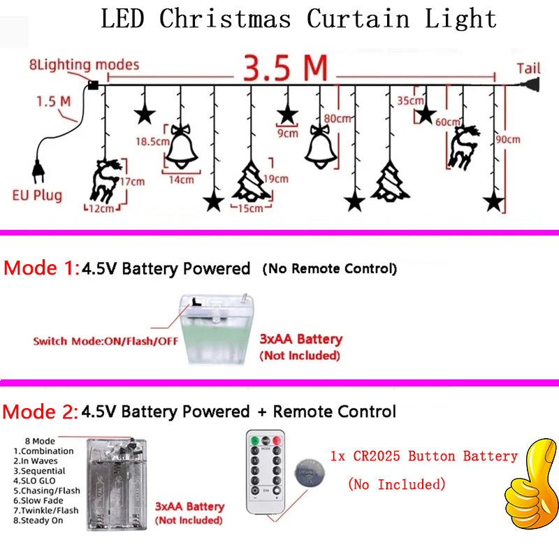 Battery Christmas String Lights - Outdoor Fairy Garland
