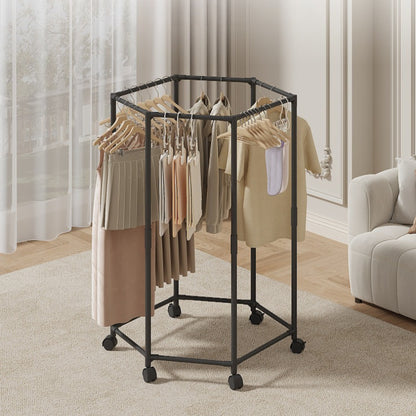 Hexagon Rotating Clothes Rack & Coat Hanger Stand