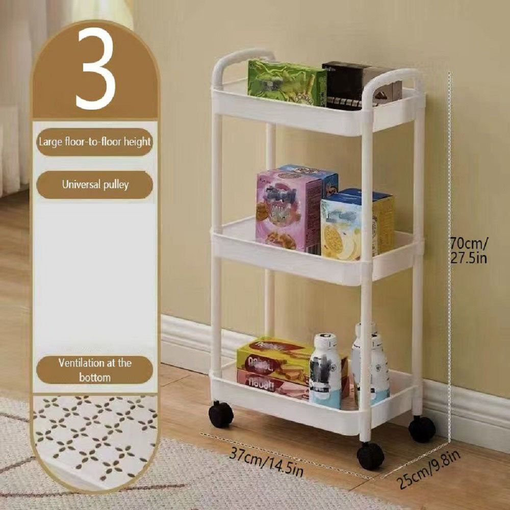 Rolling Storage Cart 3/4-Tier: Slim, Space-Saving Organizer
