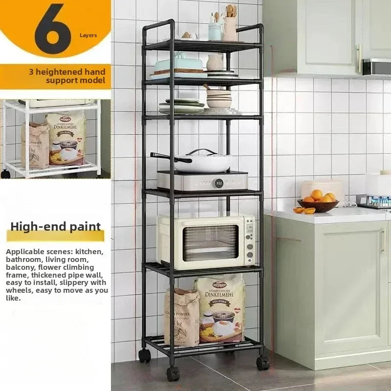 Durable Multi-Tier Storage Cart for Kitchen & Bathroom