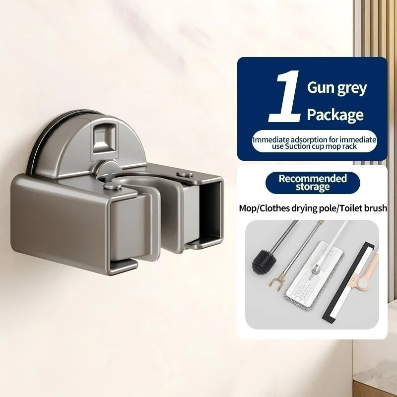 No Drill Suction Mop & Broom Holder 