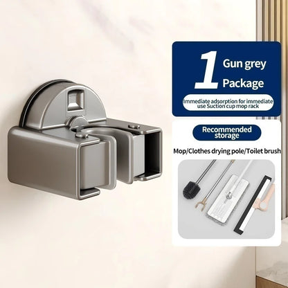 No Drill Suction Mop & Broom Holder 