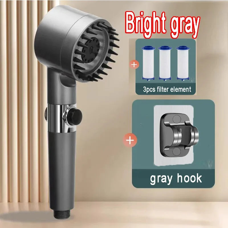 High Pressure Shower Head: 4-Mode Rain Shower with Filter