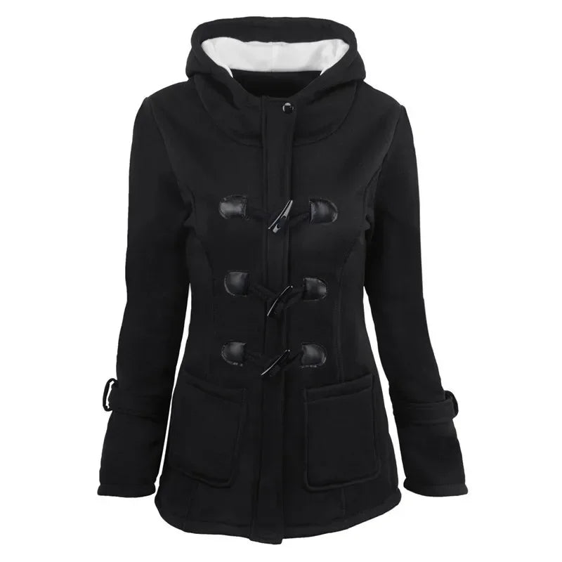 Casual Women's Overcoat: Hooded Jacket in 6 Colors