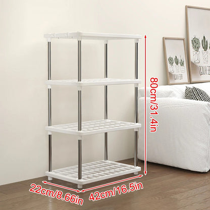 Multi-Level Storage Rack: Eco-Friendly Kitchen & Bath Organizer