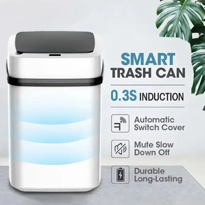 Auto Open 13L Trash Can - Motion Sensor, Waterproof, Anti-Odor