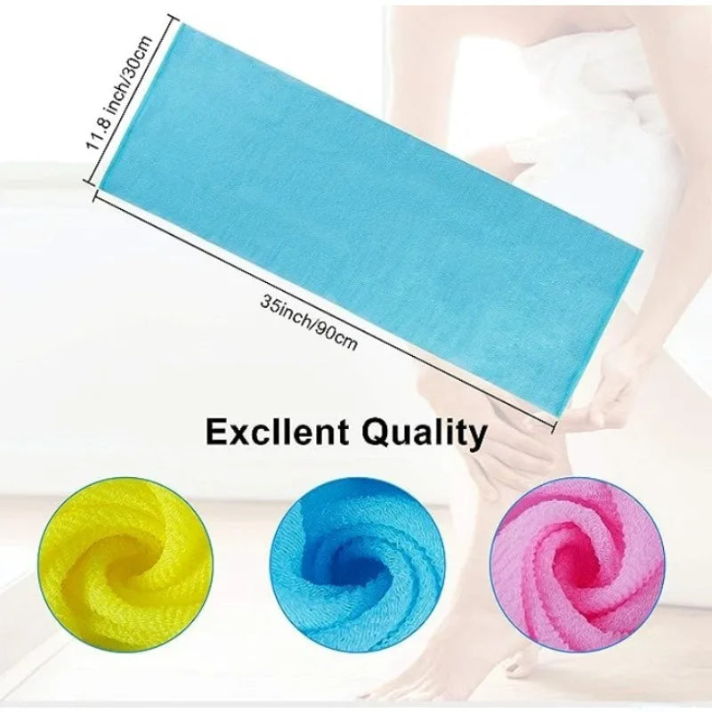  Washcloth Japanese Exfoliating - Nylon Body Back Scrubber
