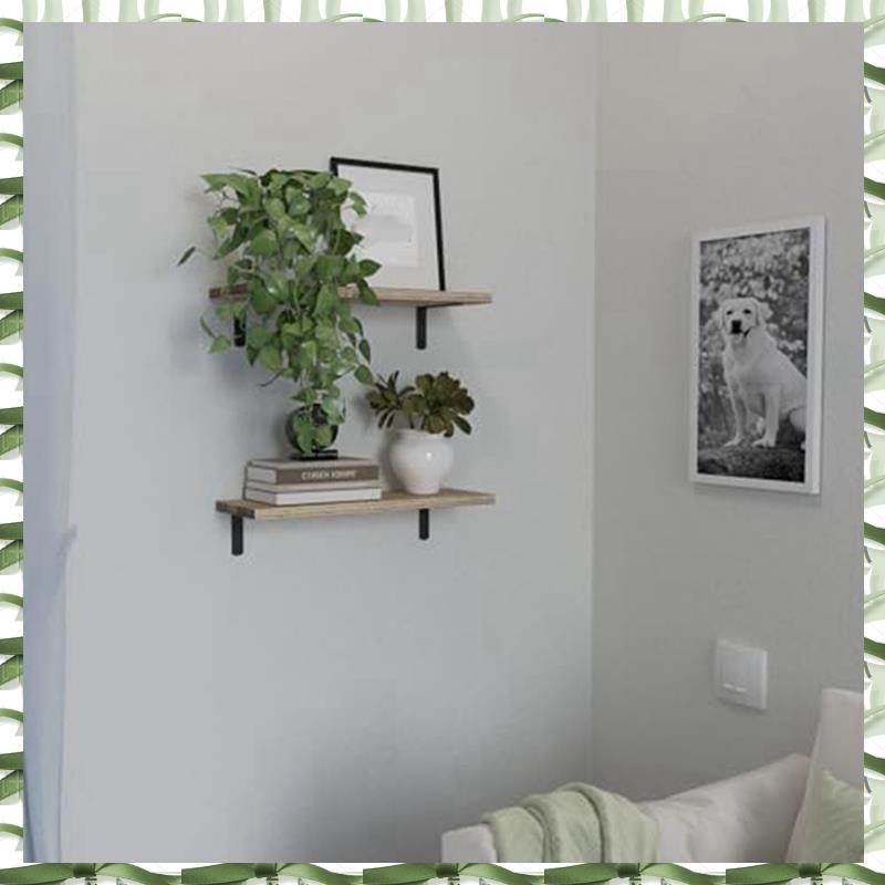Floating Shelf Wooden- Black Wall Mounted Decor & Storage