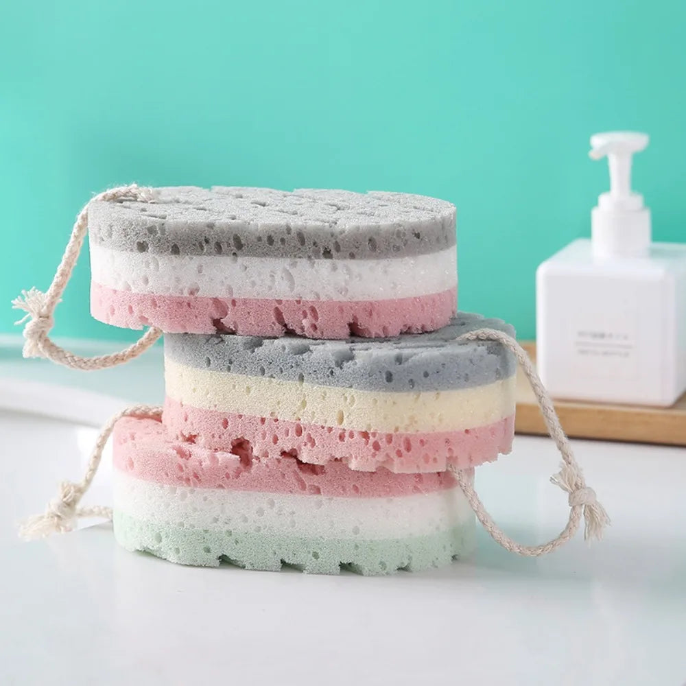 Washcloth Exfoliating Sponge Bath Towel - 3 Layer Skin Scrub & Massage