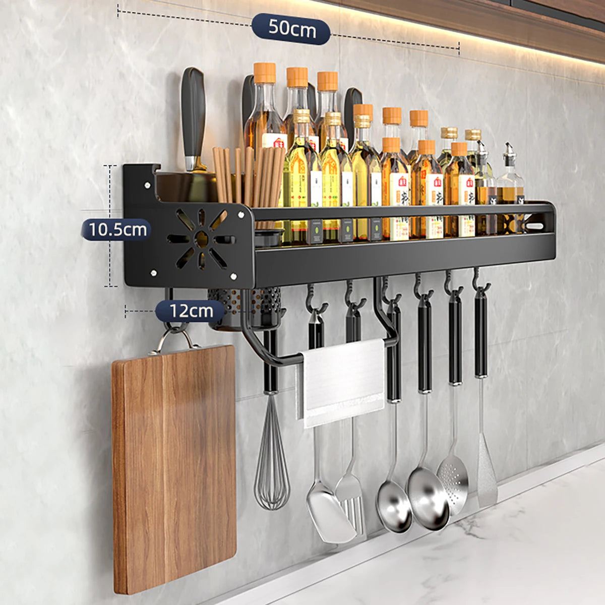 Metal Kitchen Shelf No-Punch Large Capacity Storage Rack